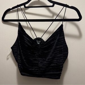 NWT Wild Fable Black Velvet Crop Top Size M